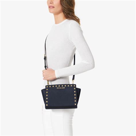 michael kors selma medium bag navy|Michael Kors selma studded.